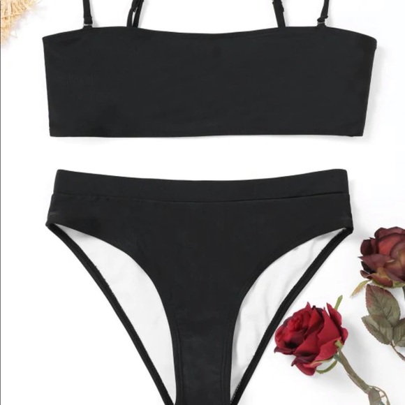 Zaful Other - zaful black high rise bottom bikini